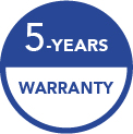 5 years warranty